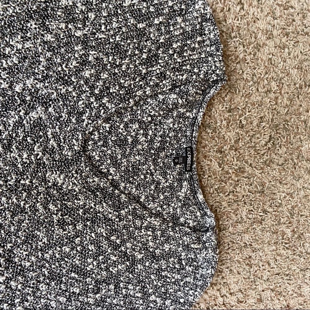 Express High Low Black & White Sweater M - Picture 4 of 8